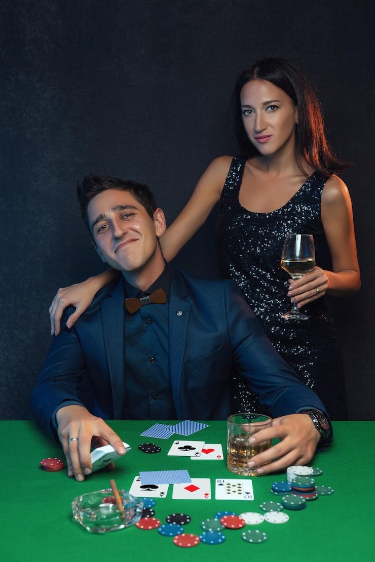 Dealer profesional menjalankan meja blackjack live di resort slot